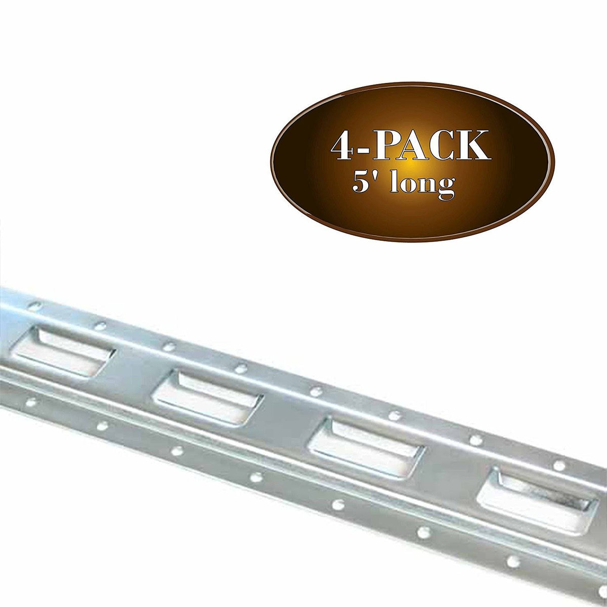 4pk Zinc-coated 12 Gauge Steel E-Track Tie-Down Rail, 5& x 5 inch Vertical J57712