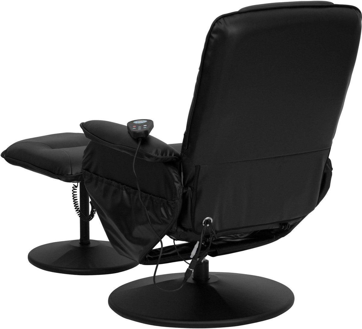 Black Leather Massaging Recliner Y42700