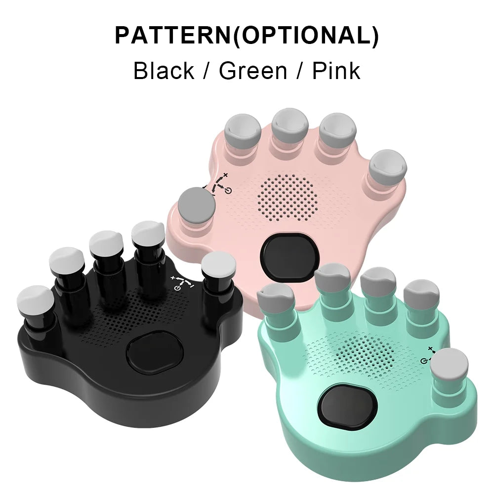 Hand Exerciser Trainer, 2Pcs Piano Hand Shape Corrector, Hand Strengthener with Speaker, Silicone Button, Anti-slip Design B84200