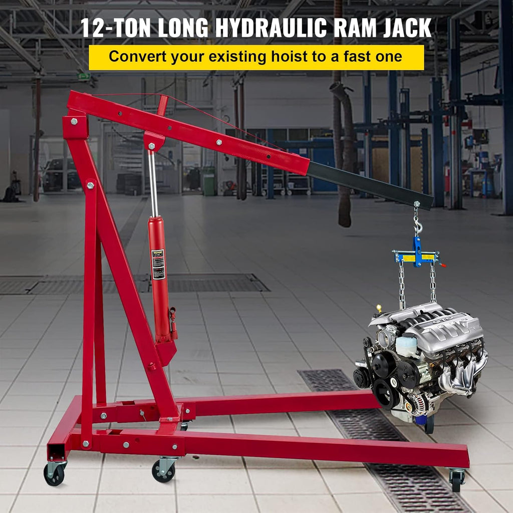 Hydraulic Long Ram Jack, 12 Tons Capacity, Red, Pack of 2 X396
