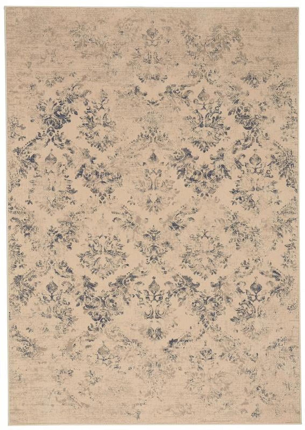 Cream Green Rectangle Machine Woven Rugs K227569