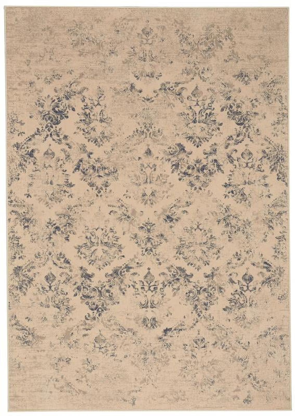 Cream Green Rectangle Machine Woven Rugs K227569