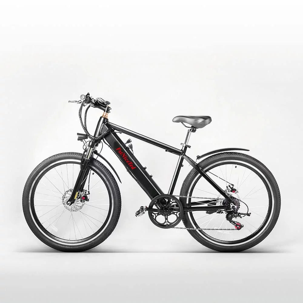 350W 26x4'' Fat Tire Electric Bike 48V 10Ah 6 Speeds Black R687609