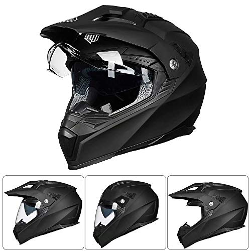 Dual Sport Full Face Motorcycle Helmet with Sun Visor T97721