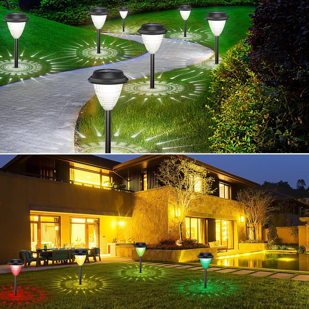 8 Packs Warm White LED Solar Pathway Lights O9192