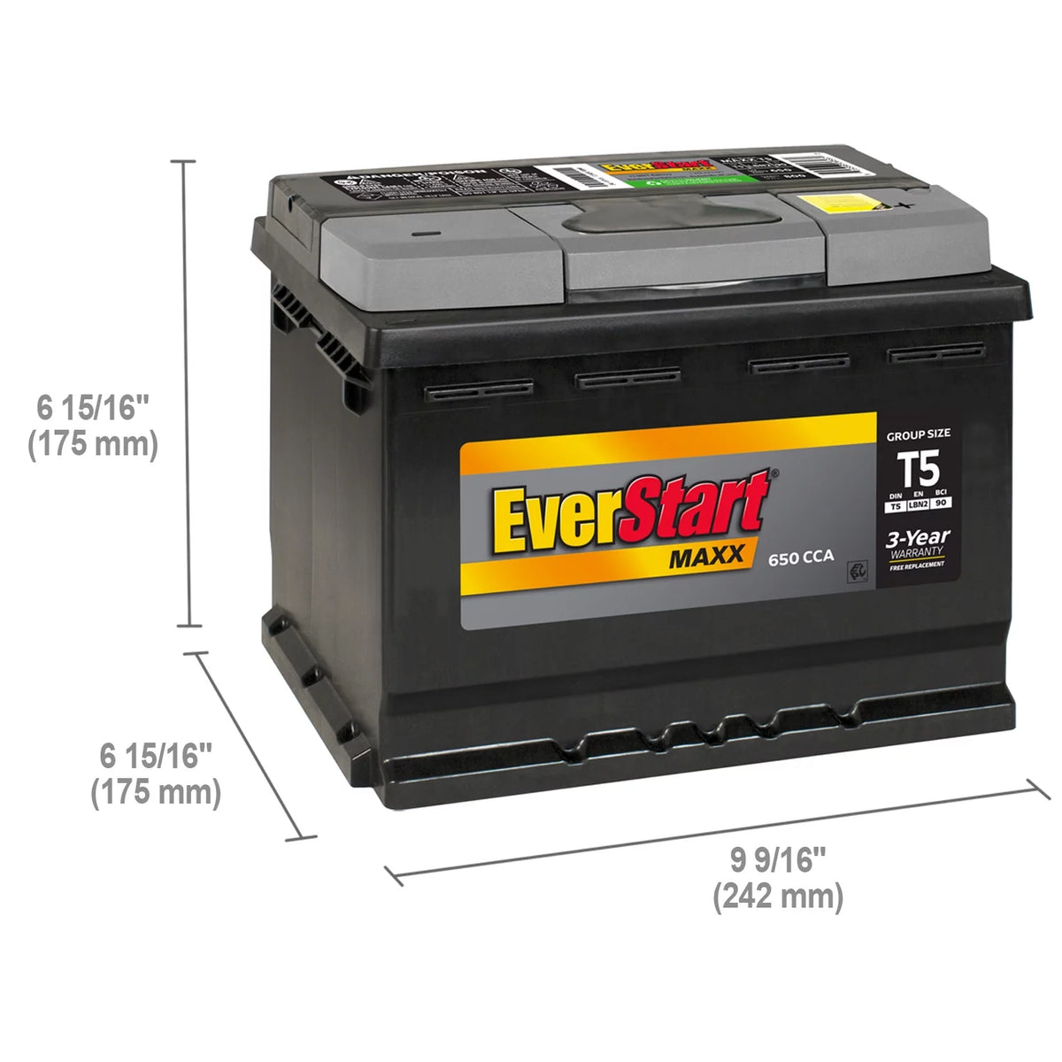 Lead Acid Automotive Battery Group Size T5 12 Volt 600 CCA J85683