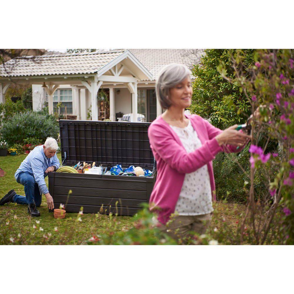 Brown 120 Gallon Outdoor Plastic Storage Deck Box K63693