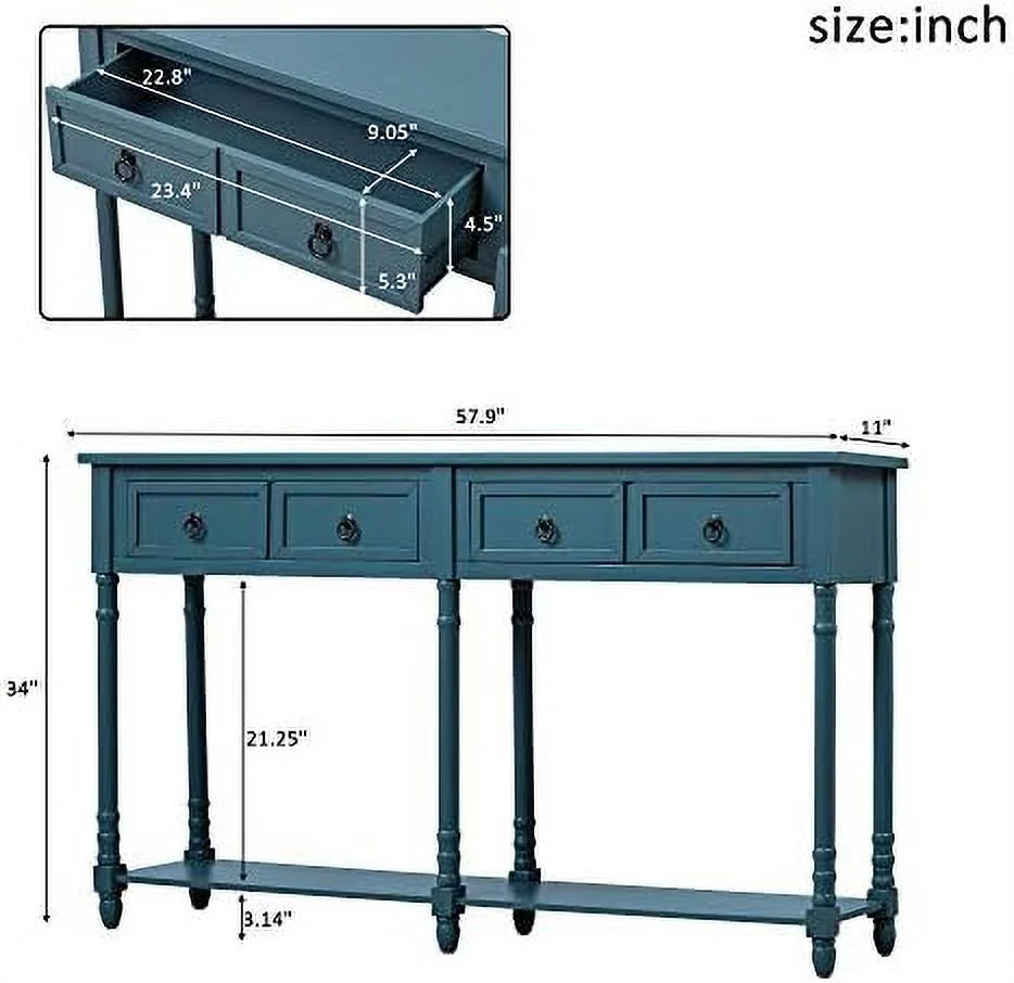 Slim Wood Console Table with Drawer 58 Inch S23527