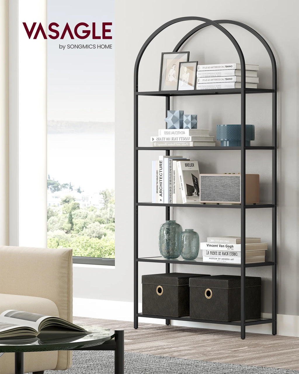 5-Tier Metal Bookcase A302