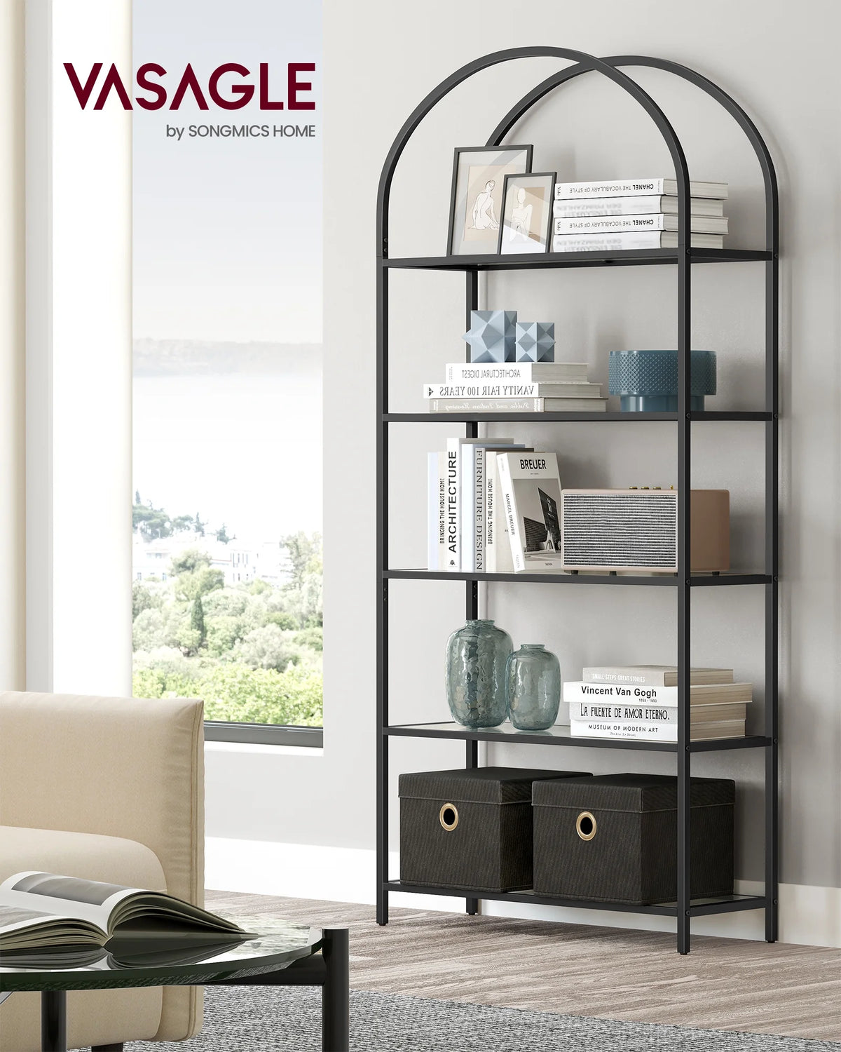 5-Tier Metal Bookcase A302