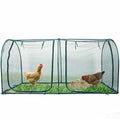 Portable Chicken Run Hen Coop with Metal Frames and 10 Stakes Y8623
