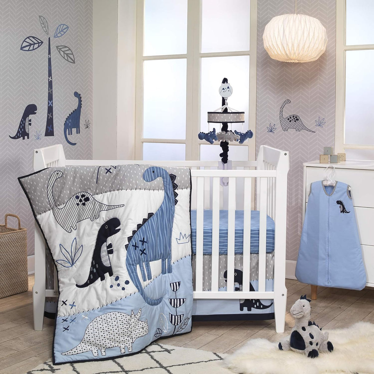 Blue/Gray Dinosaur Musical Baby Crib Mobile A73662
