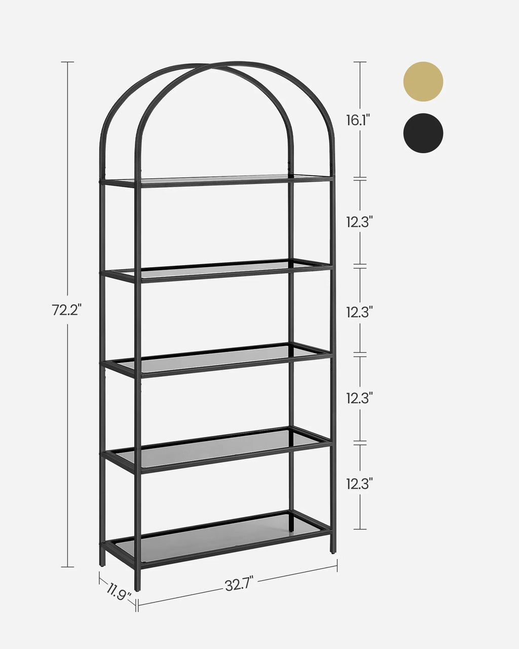 5-Tier Metal Bookcase A302