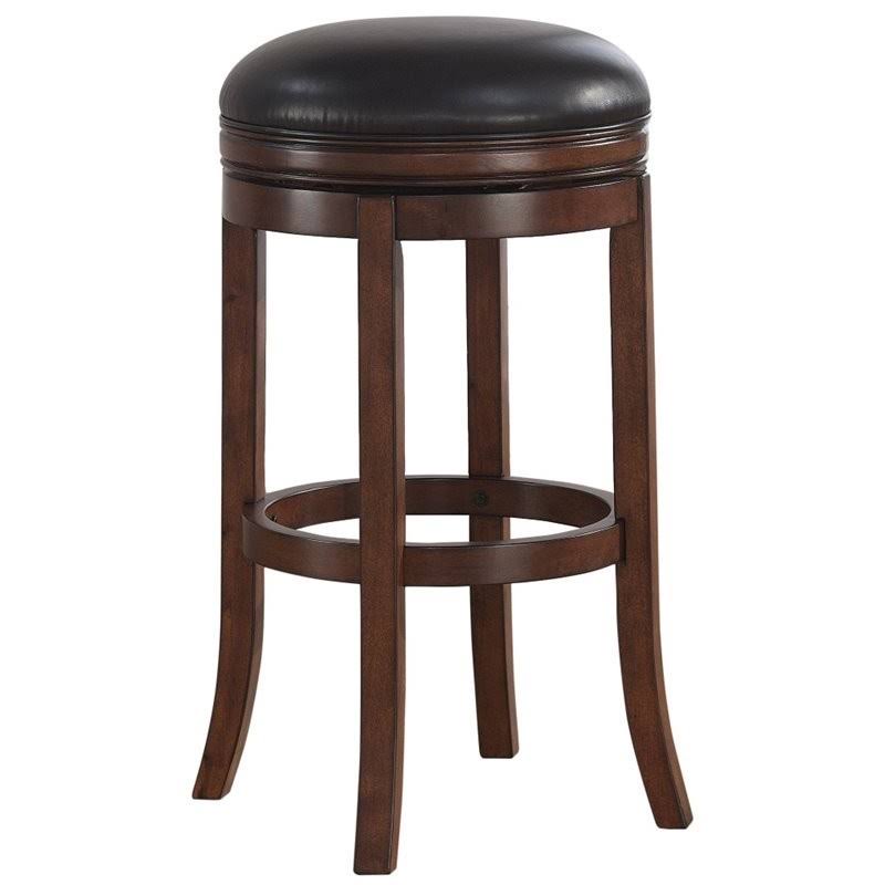Backless Counter Stool in Medium Walnut and Java G38814