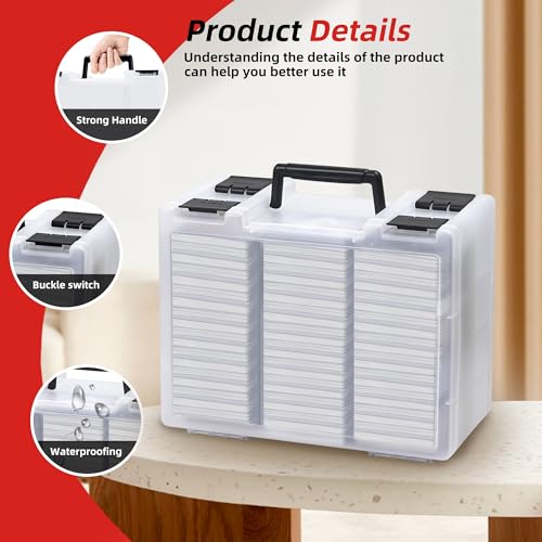 Clear Trading Card Storage Box for 3200+ Double Sided Card Deck Case N945255