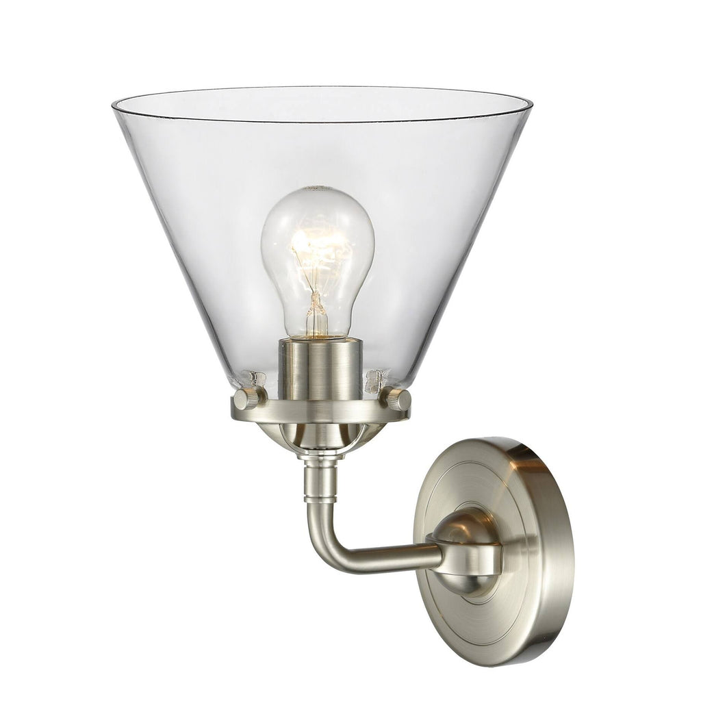 Brushed Satin Nickel Large Cone 1 Light Sconce U62807