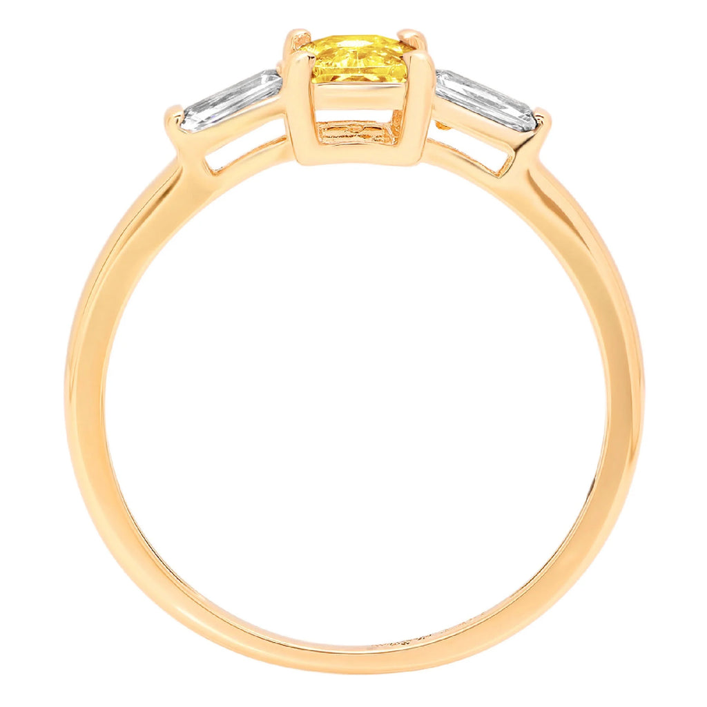14k yellow gold 3 stone ring size 7 G75580