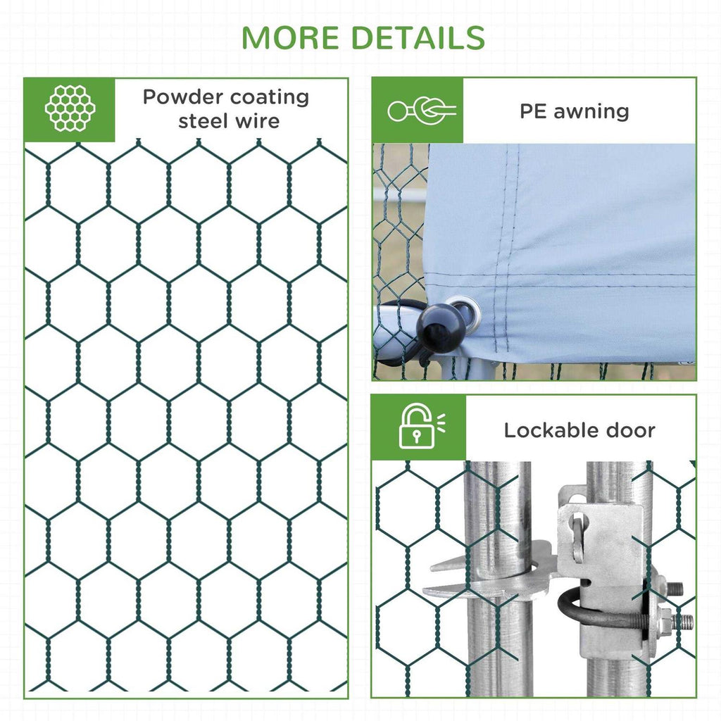 Large Metal Chicken Coop with Cover and Lockable Door S46767