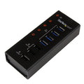 4-Port USB 3.0 Hub with 3 Charging Ports Black V844335