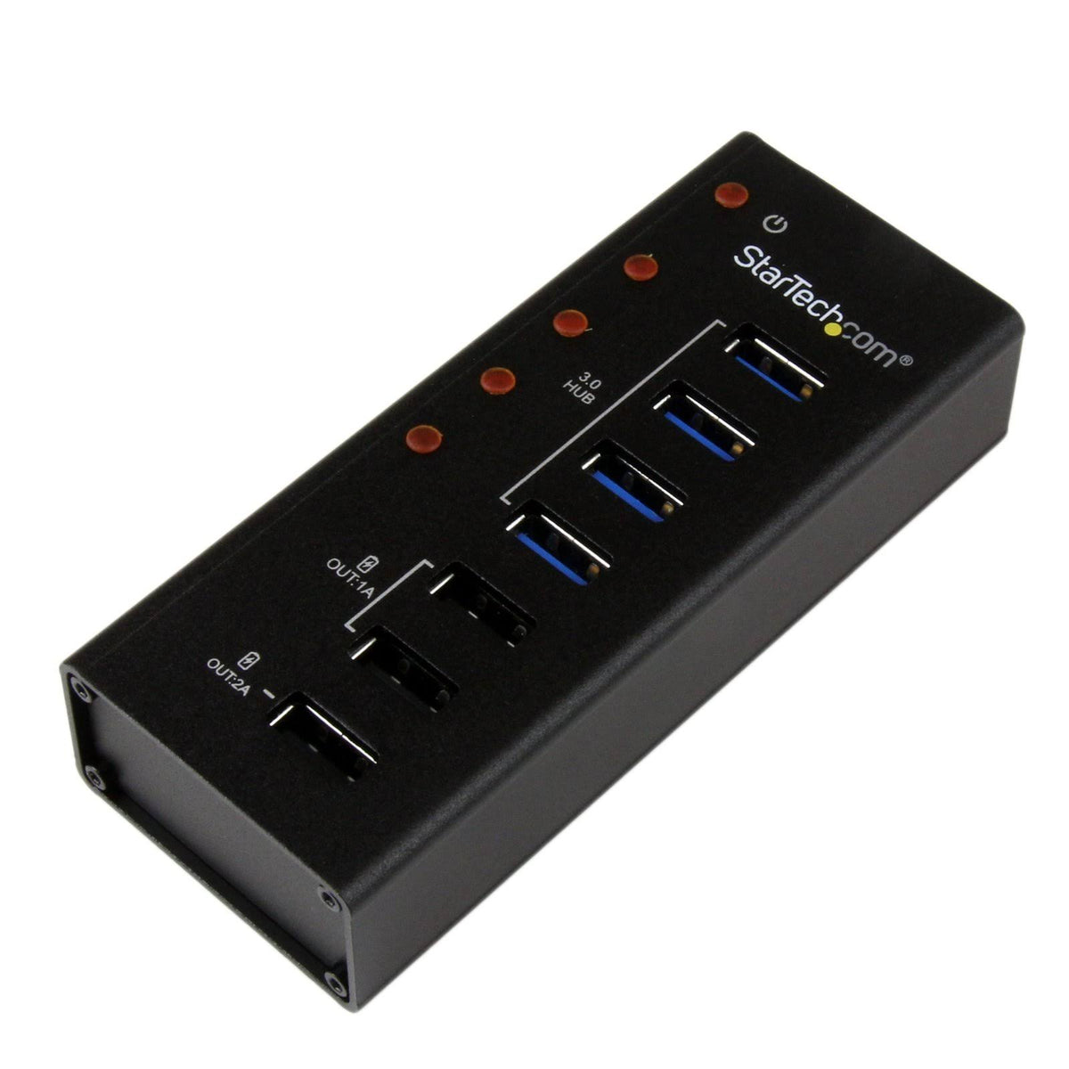 4-Port USB 3.0 Hub with 3 Charging Ports Black V844335