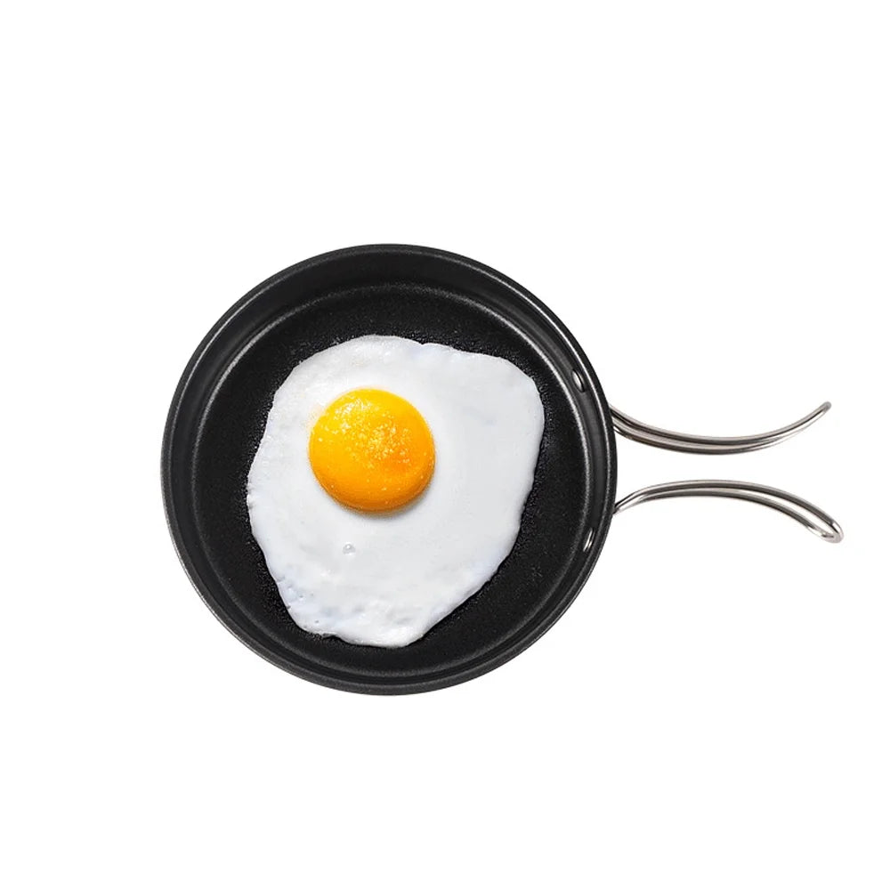 Stainless Steel Camping Cookware Set with Pot Frying Pan Kettle X22496