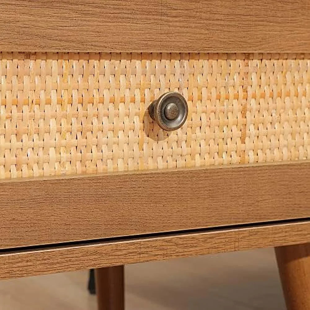 Rattan Nightstand with Charging Station M41774