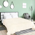 Fleece Bed Blanket Beige 78"x90" H180