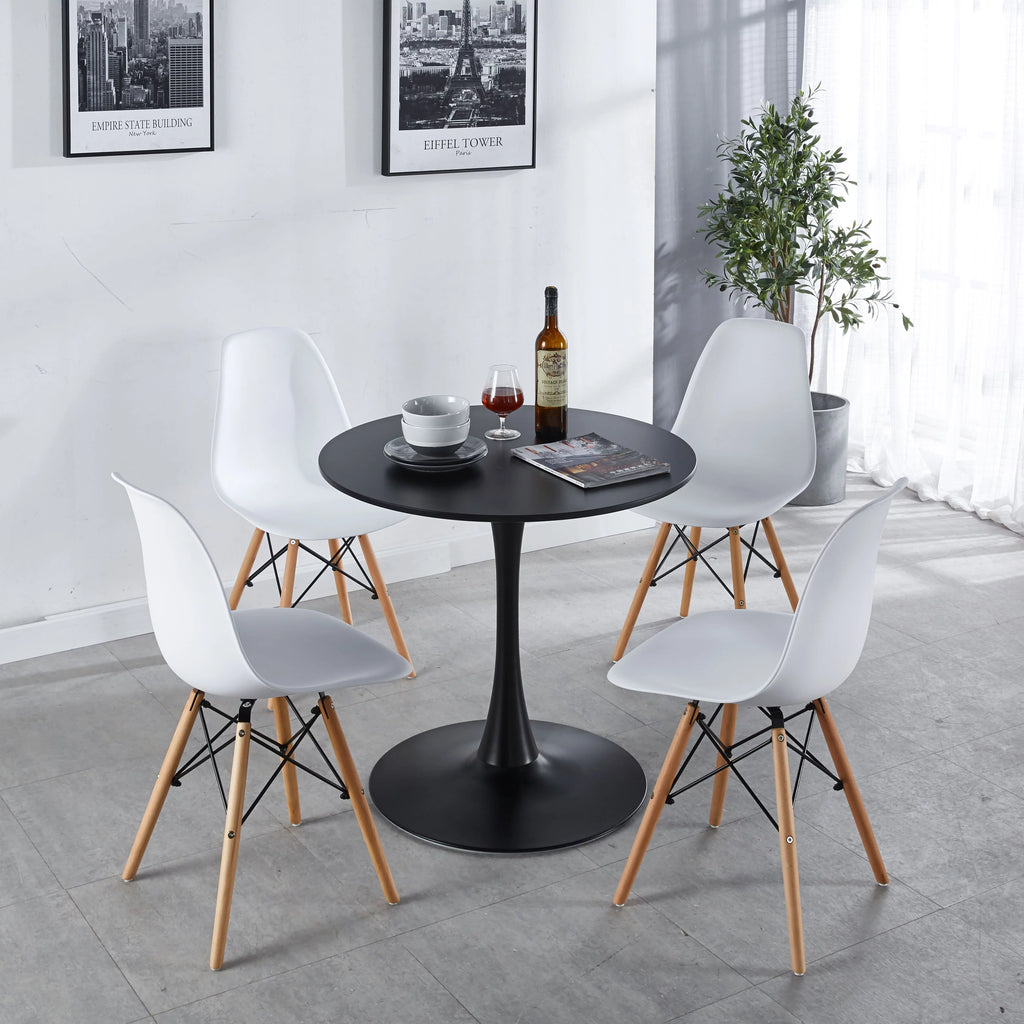Black Round Wood Dining Table B102341