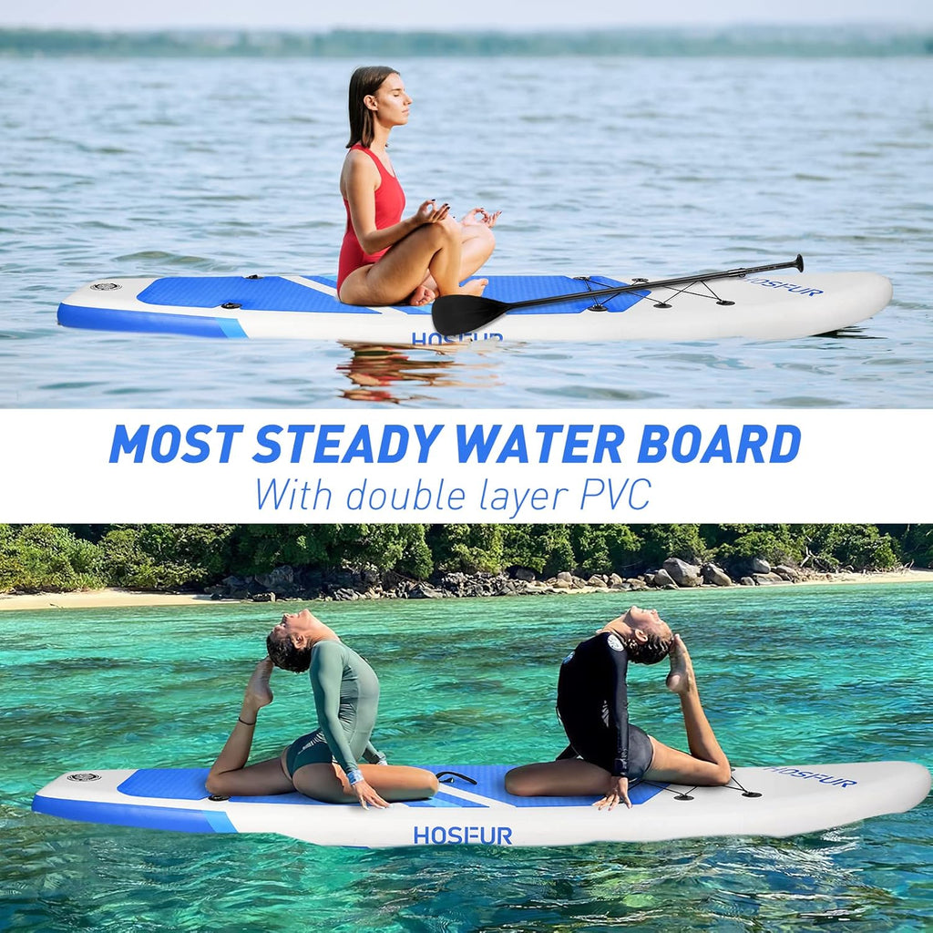Blue Inflatable Stand Up Paddle Board with Backpack E94623
