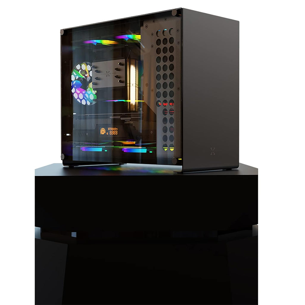 Dark Gray Aluminum Tempered Glass PC Case Y61741