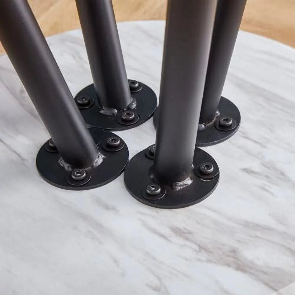 Faux Marble End & Side Table with Dark Gold Metal Legs F154113