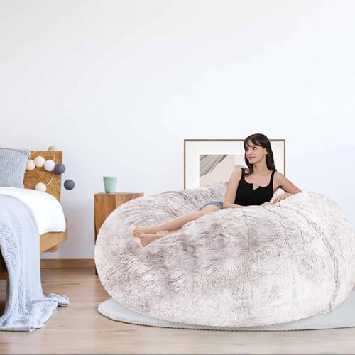 Black 6FT Embroidered Bean Bag Chair Cover I6611