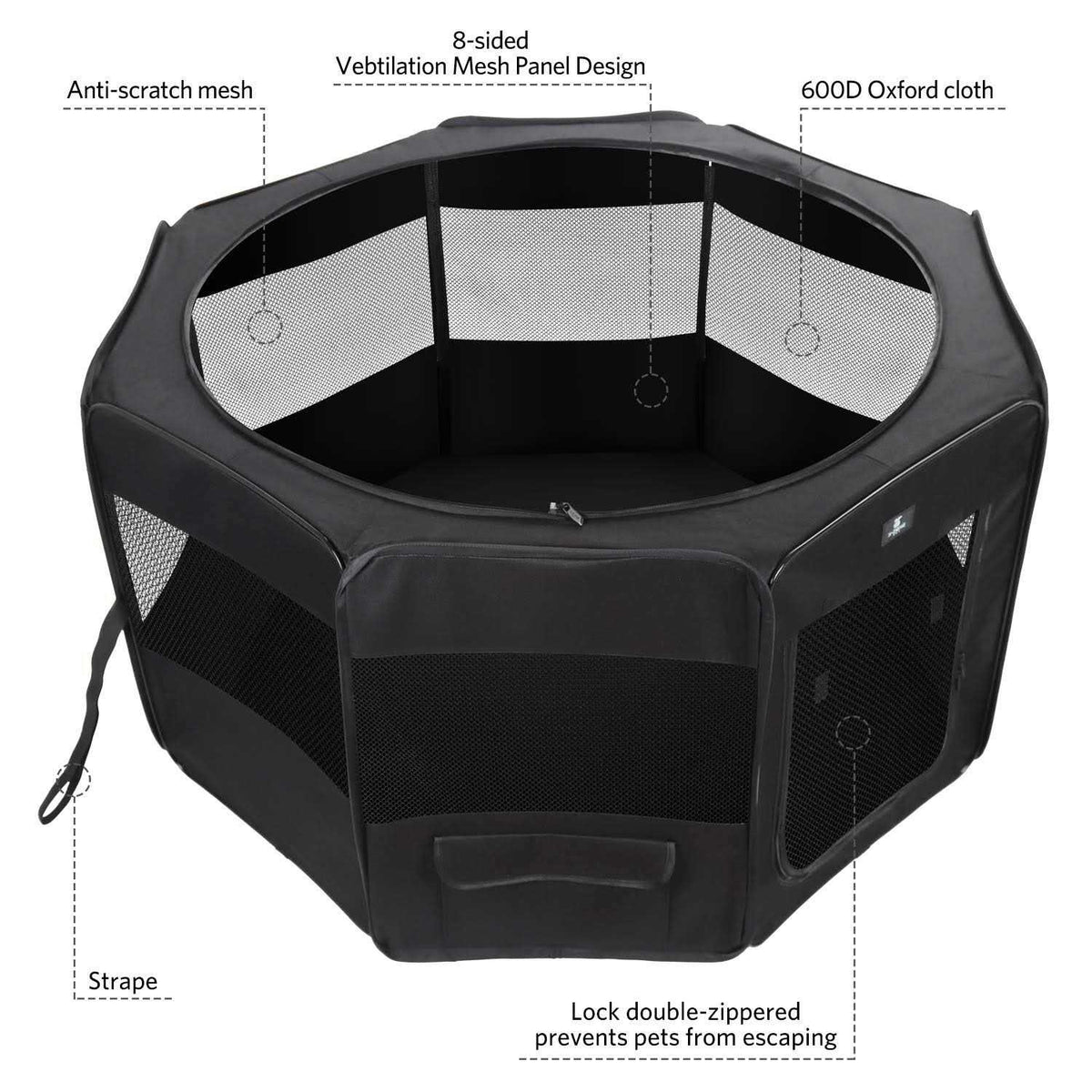 Portable Foldable Pet Playpen 600D Oxford Cloth R863
