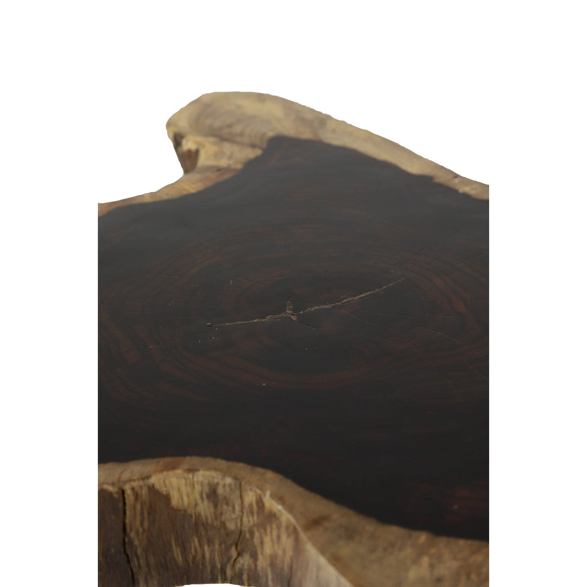 Brown Rosewood and Metal Accent Table C232369