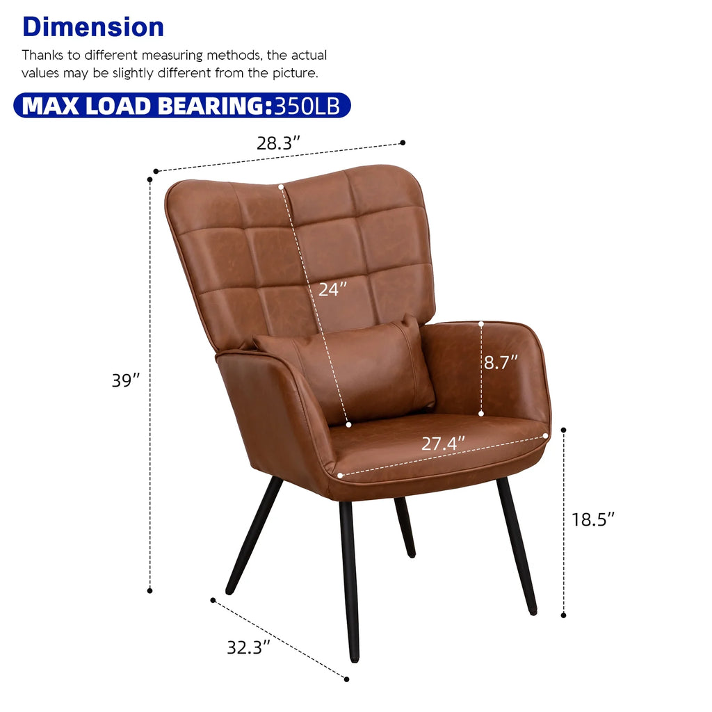 Bonded Leather Armchair with Metal Legs G18932