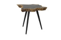 Brown Rosewood and Metal Accent Table C232369