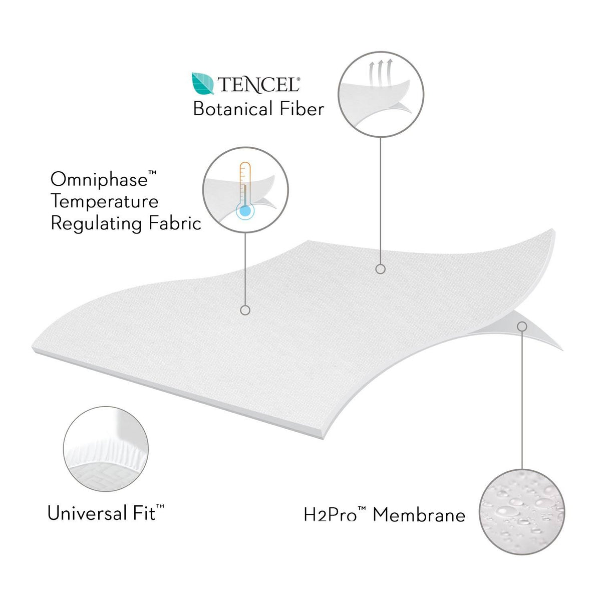 Split Cal King Mattress Protector with Tencel J6499