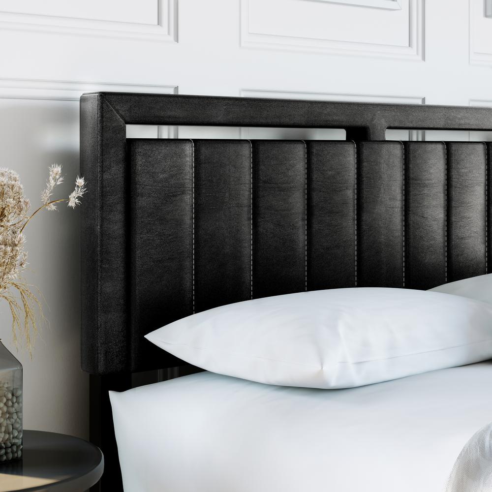 Faux Leather Upholstered Platform Bed W43100