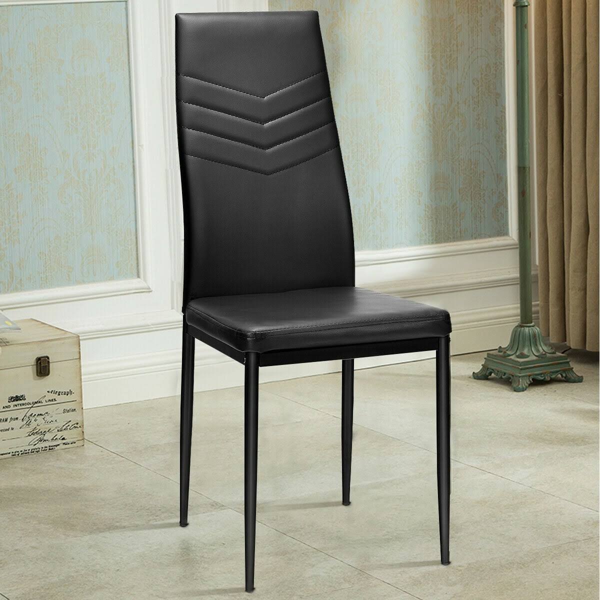 Black PVC Dining Side Chairs Set of 4 N494