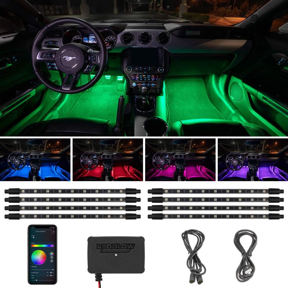 8pc Bluetooth Multi-Color LED Interior Lighting Kit K8898