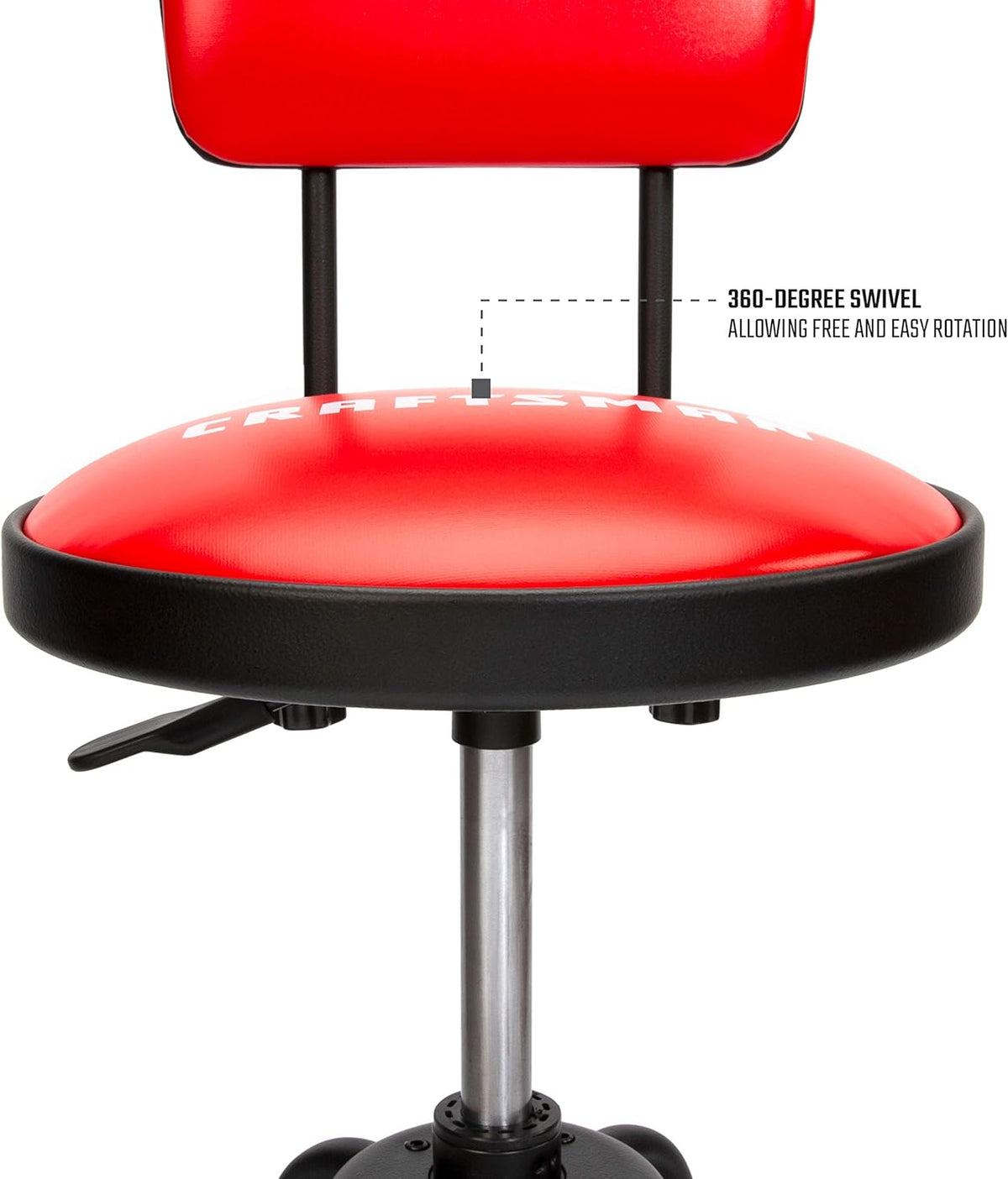 Adjustable Height Work Shop Stool with Padded Vinyl Seat P77149