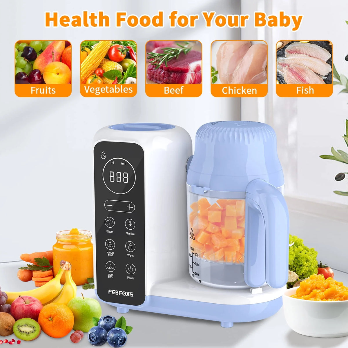 Blue Multi-Function Baby Food Maker D936103