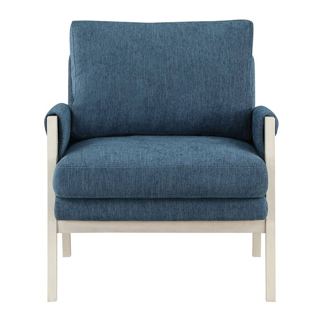 Blue Fabric Wood Frame Armchair K7279