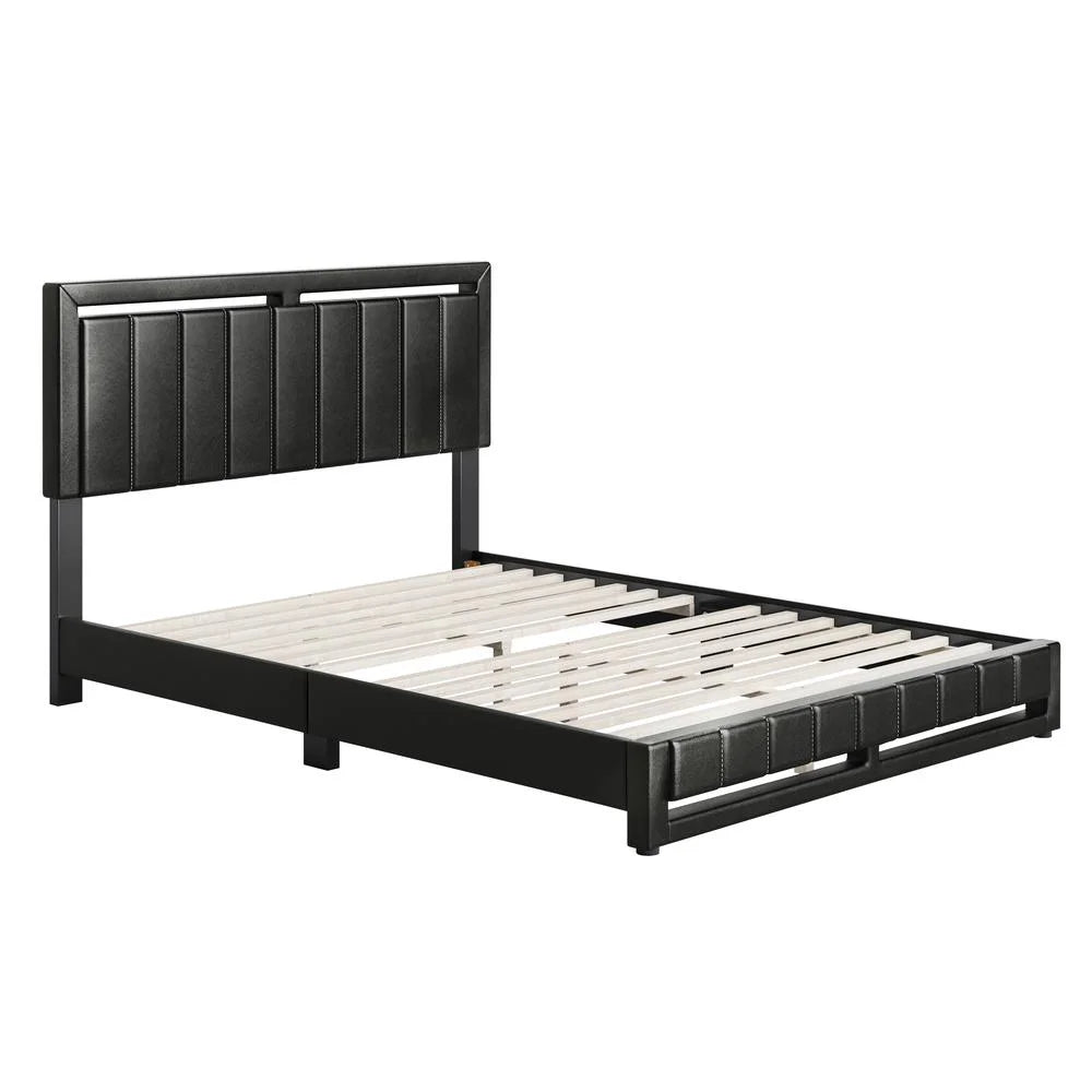 Faux Leather Upholstered Platform Bed W43100
