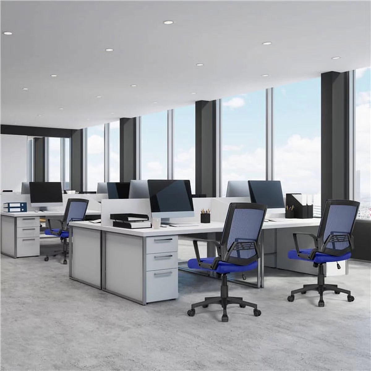 Blue Mesh Ergonomic Office Chair F39791