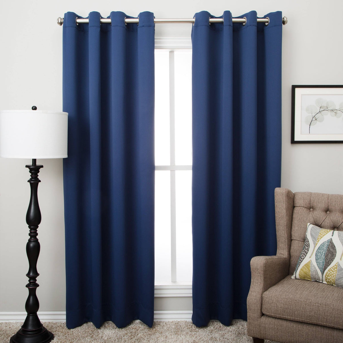 Grey Grommet Panel Pair, 63 Inches C826316