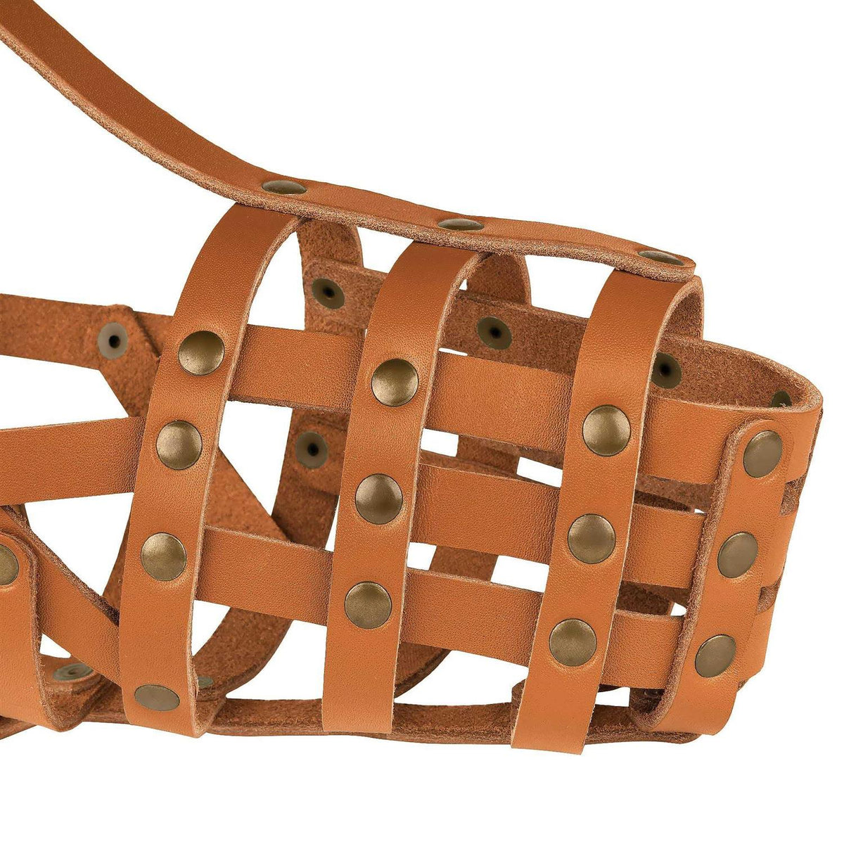 Leather Dog Muzzle Adjustable Breathable Medium Large Breeds Y319