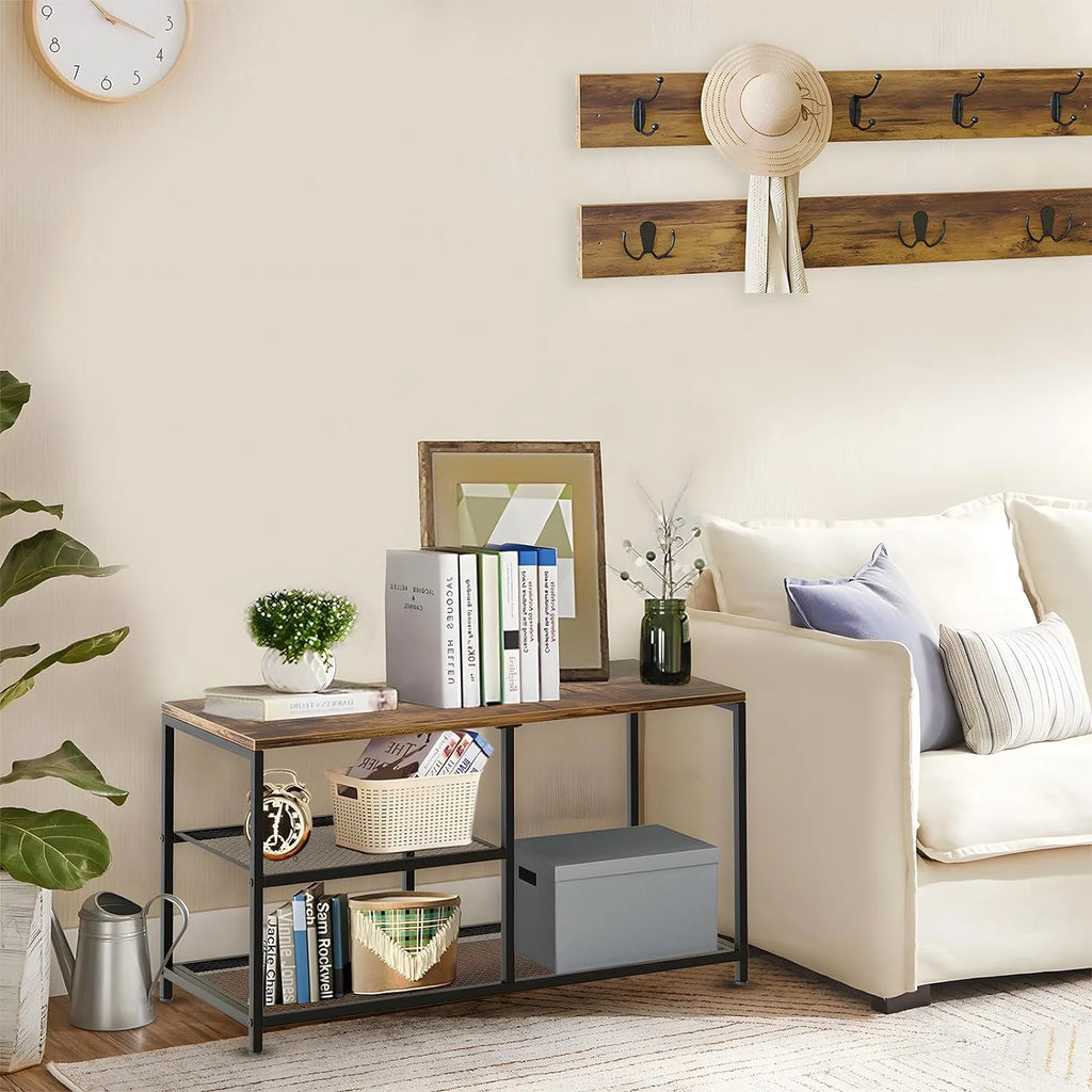 Rustic Brown Coat Shoe Rack Bench Set E46349