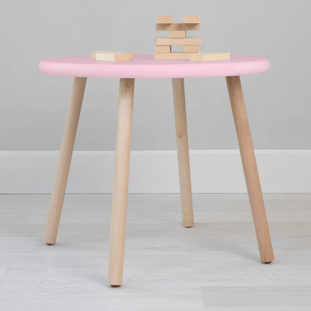 30x22 Round Kids Table in Maple/Pink F307979