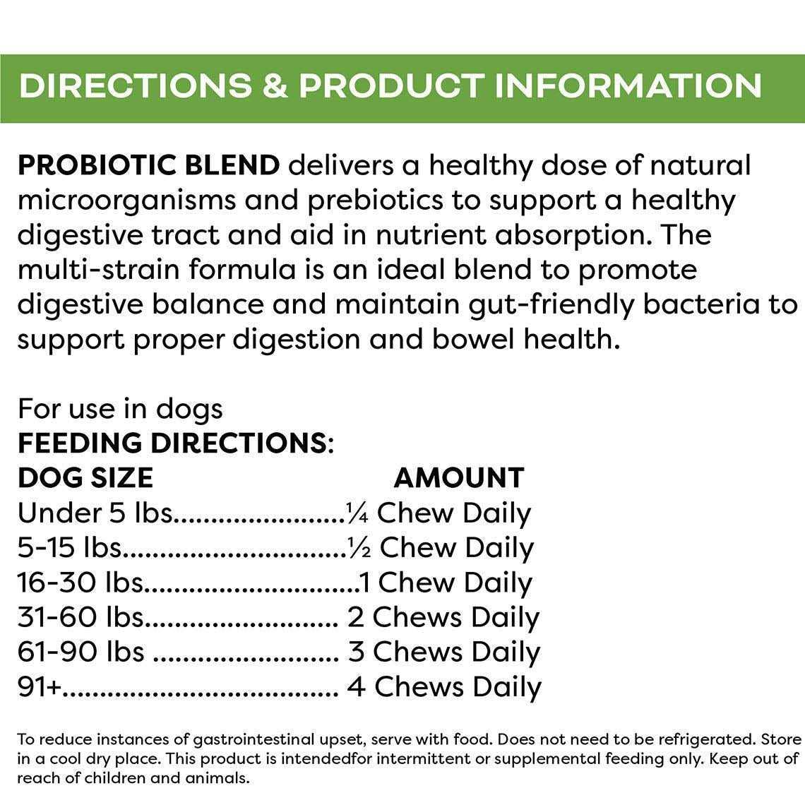 Probiotic Blend Digestive Support Soft Dog Chews O93079